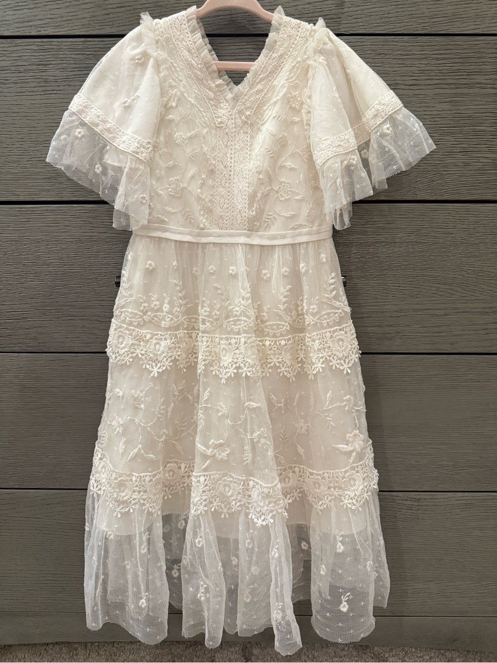 Ivy City Co Mini Whimsical Dress in White – Girls Lace/Tulle Dress